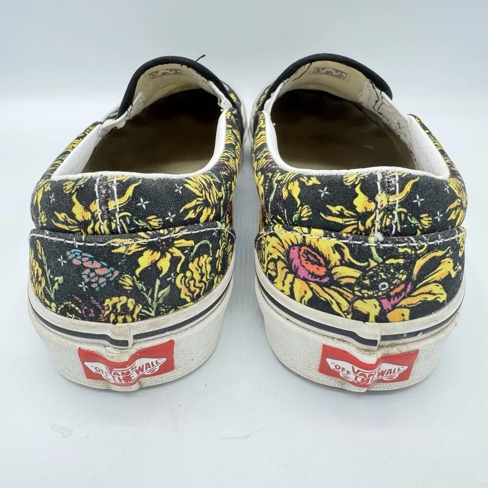 Vans Skull Sunflower Slip On Sneakers Men 6.5 Women 8 Floral Goth Y2K 500714